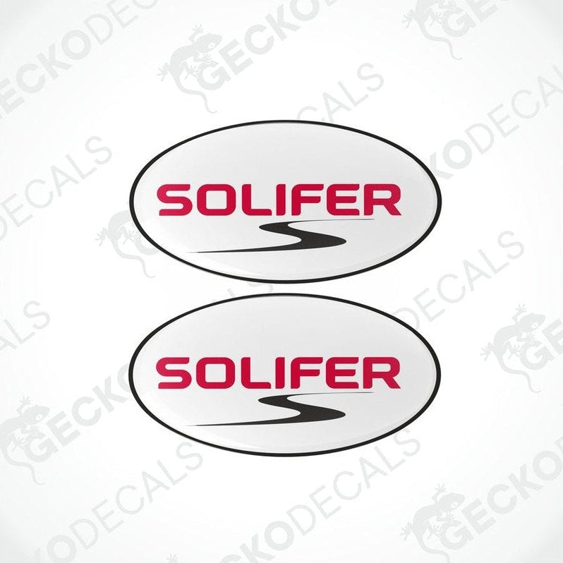 Set of two SOLIFER vinyl decals with polyurethane coating