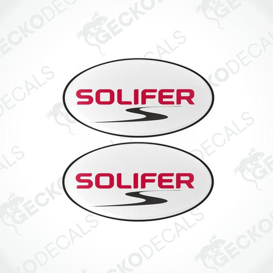 Set of two SOLIFER vinyl decals with polyurethane coating