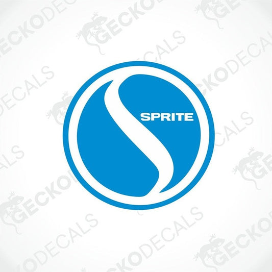 A blue circular decal with a white line and the Gecko Decals logo in the center.