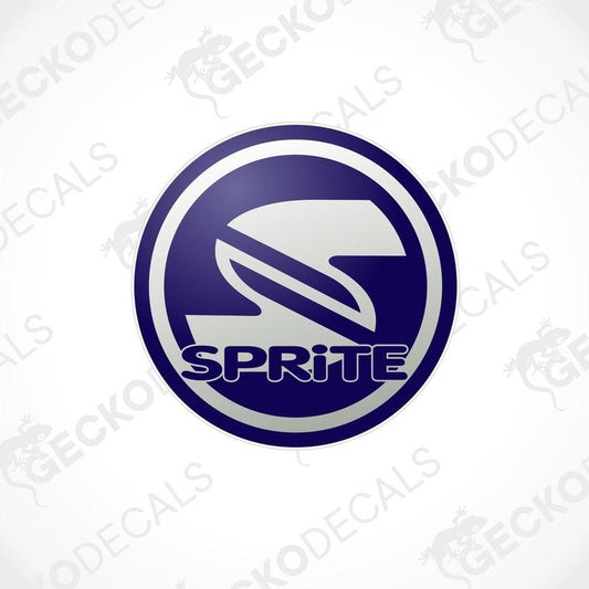 A blue and white vehicle decal with the SPRITE brand logo.