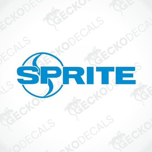 A blue and white die cut decal with the SPRITE brand logo.