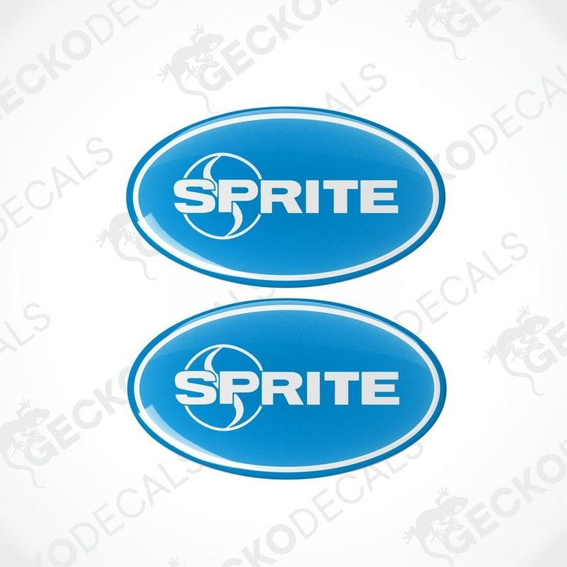 Blue Sprite epoxy resin decals set with domed glossy finish