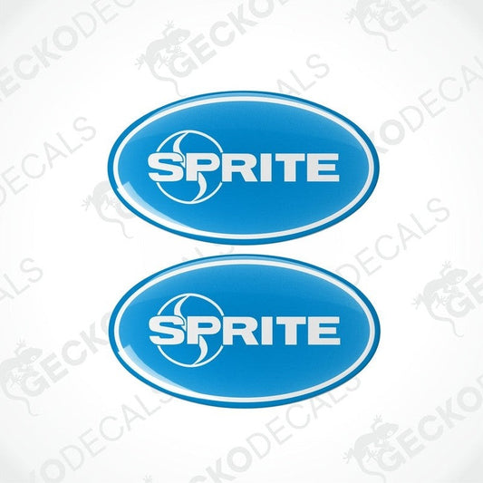 Blue Sprite epoxy resin decals set with domed glossy finish