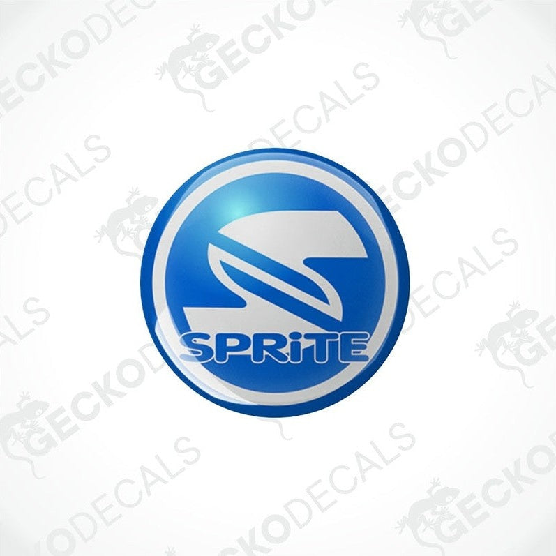 Two blue and white vinyl stickers with the SPRITE brand logo.