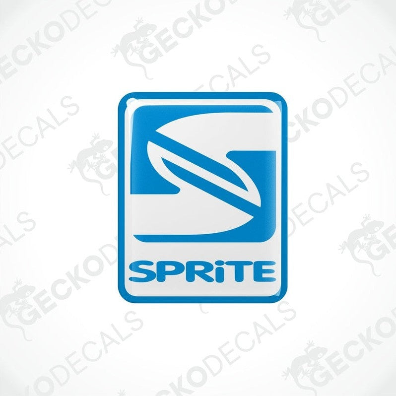 Two blue, white, and red vinyl stickers with the SPRITE brand logo.
