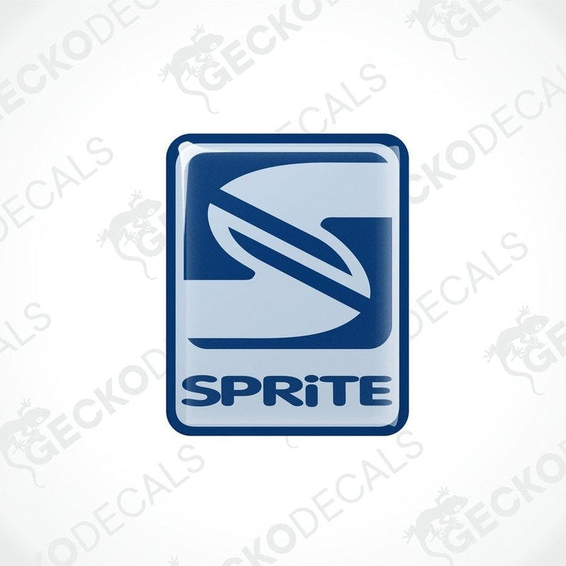 Single blue and gray Sprite logo domed epoxy decal sticker