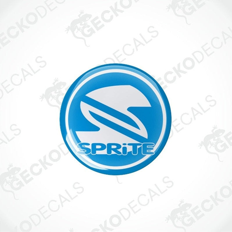 Two blue, white, and red vinyl stickers with the SPRITE brand logo.