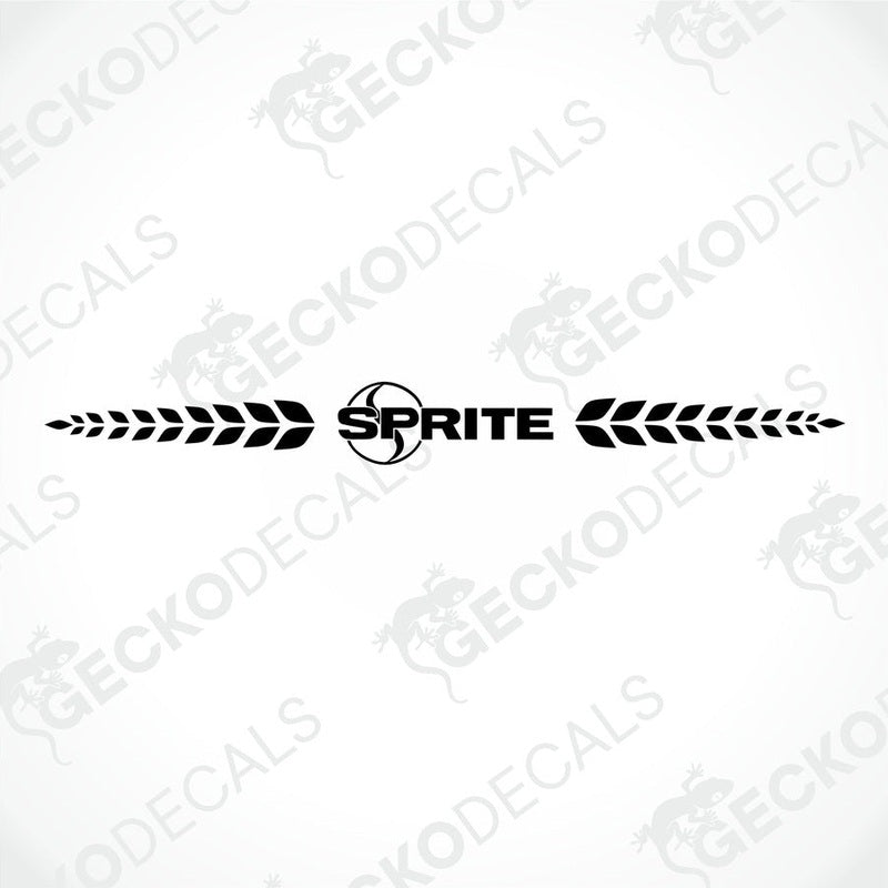 Rear decal of a white caravan with the SPRITE brand logo.