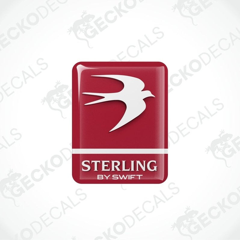 Two red vinyl stickers with the word 'SWIFT' and a white graphic design, placed against a white background.