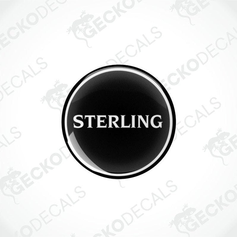 Single Sterling Black Domed Epoxy Vinyl Decal with Glossy Finish and White Ring