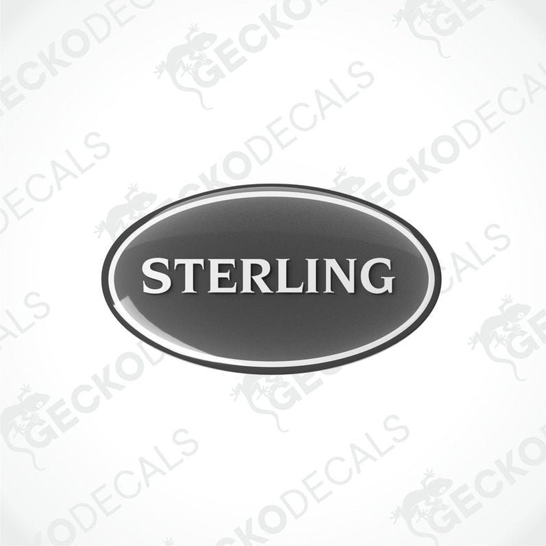 Sterling Epoxy Decal oval domed sticker with polyurethane coating