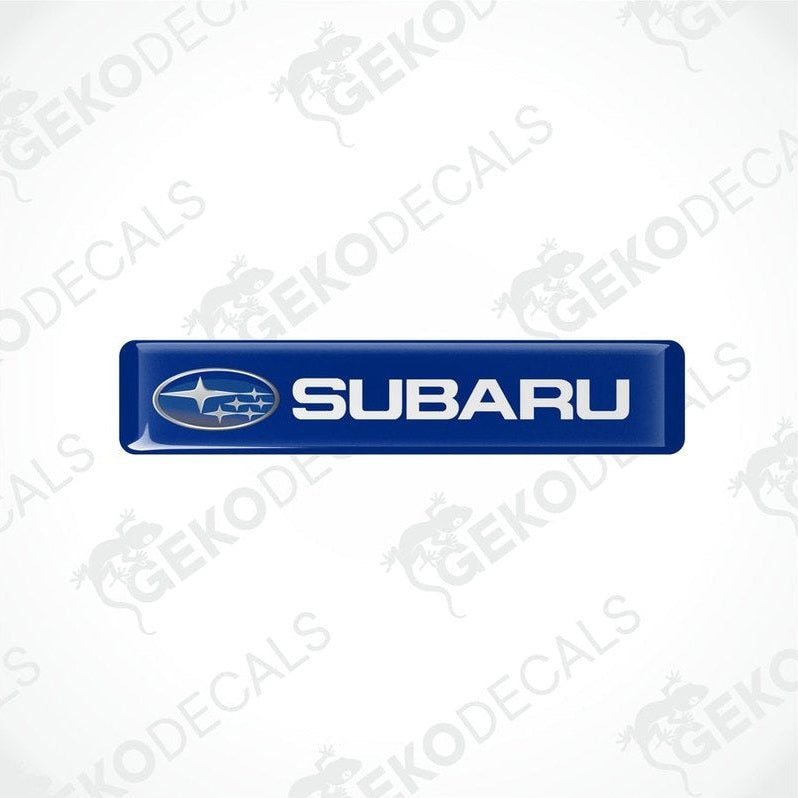 Blue vinyl decals with the Subaru logo in white.