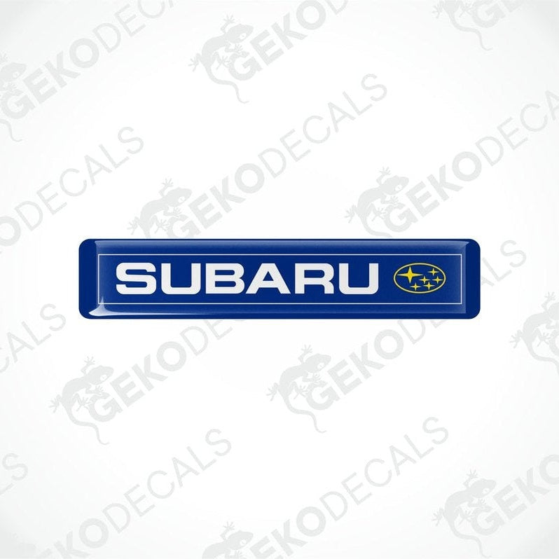  Blue vinyl decals with the Subaru brand logo in white and yellow.