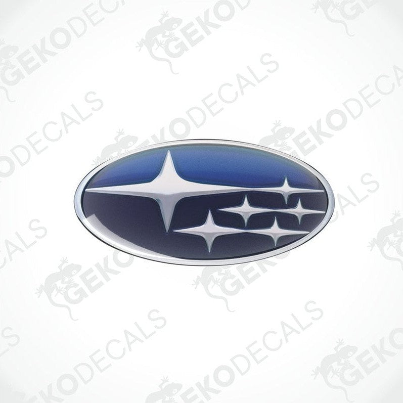 Two blue oval-shaped decals with a star pattern design, typically used as car stickers.