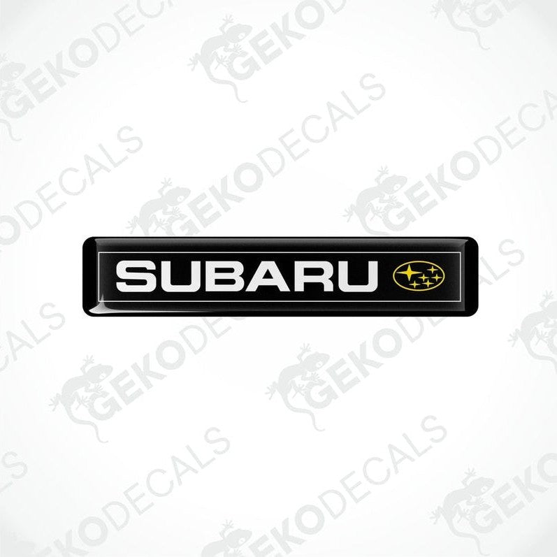Black vinyl decals with the Subaru brand logo in white and yellow.