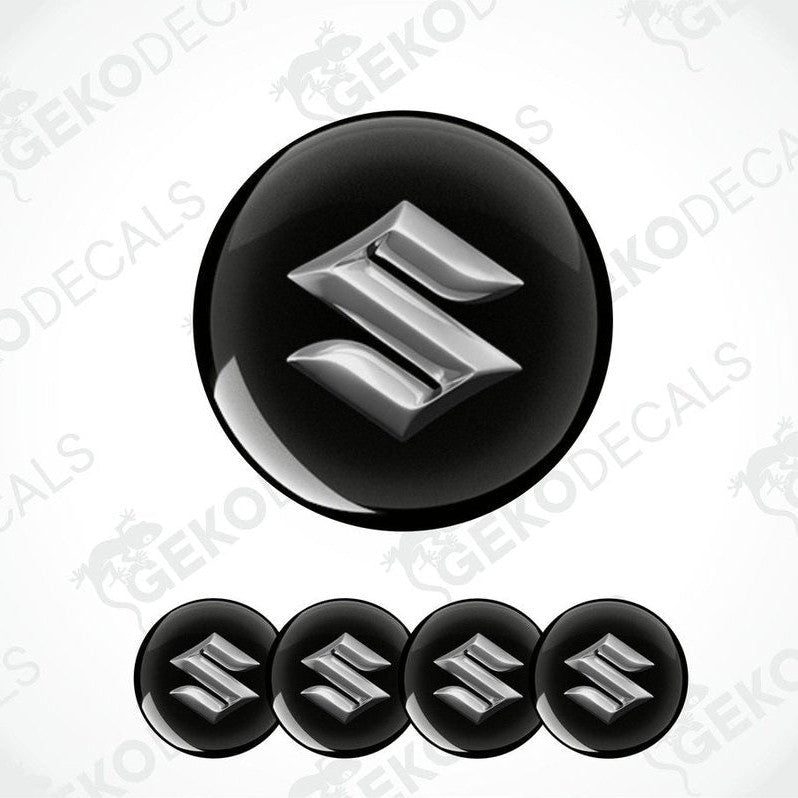 Set of four black vinyl decals with the SUZUKI logo.