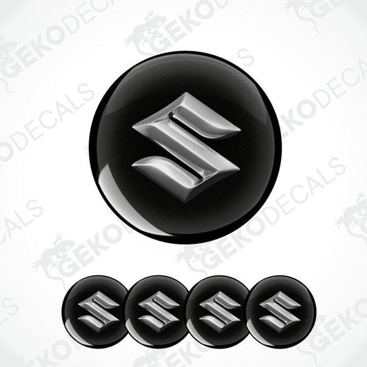 Set of four black vinyl decals with the SUZUKI logo.