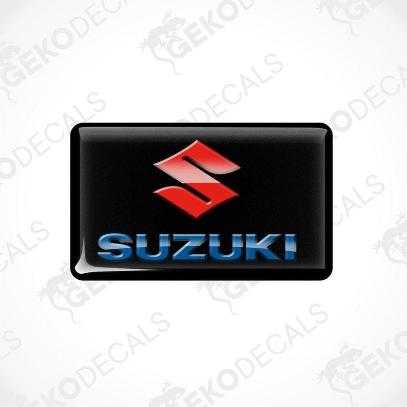 Black vinyl stickers with the SUZUKI logo in blue and red.