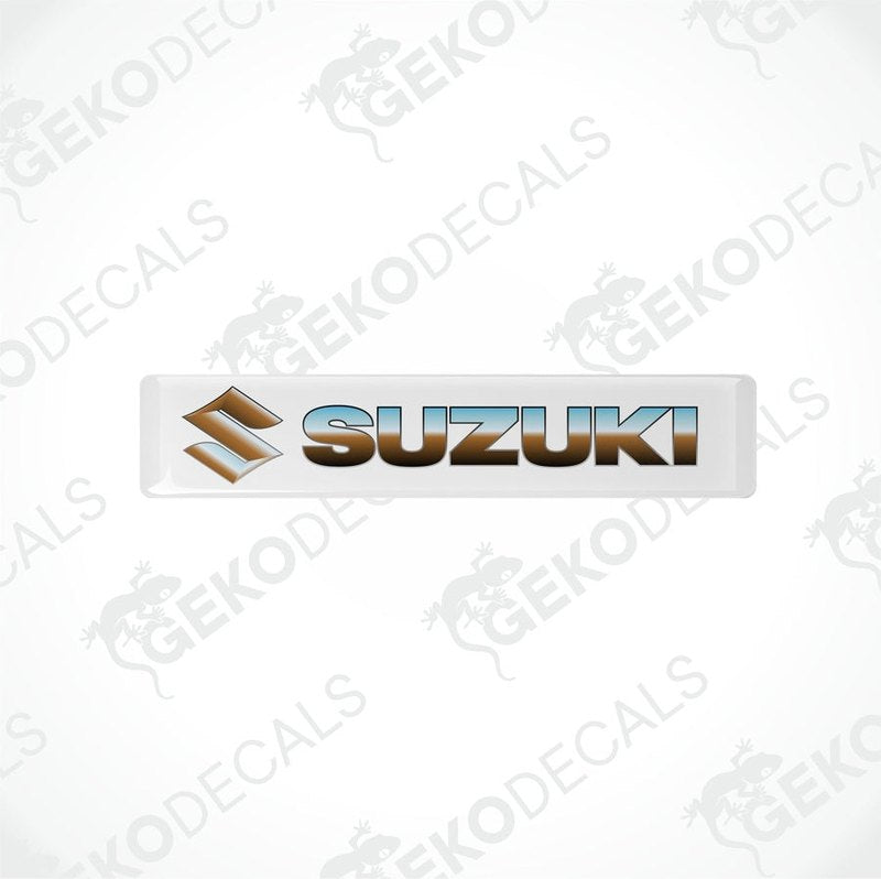  Withe vinyl stickers with the SUZUKI brand logo 