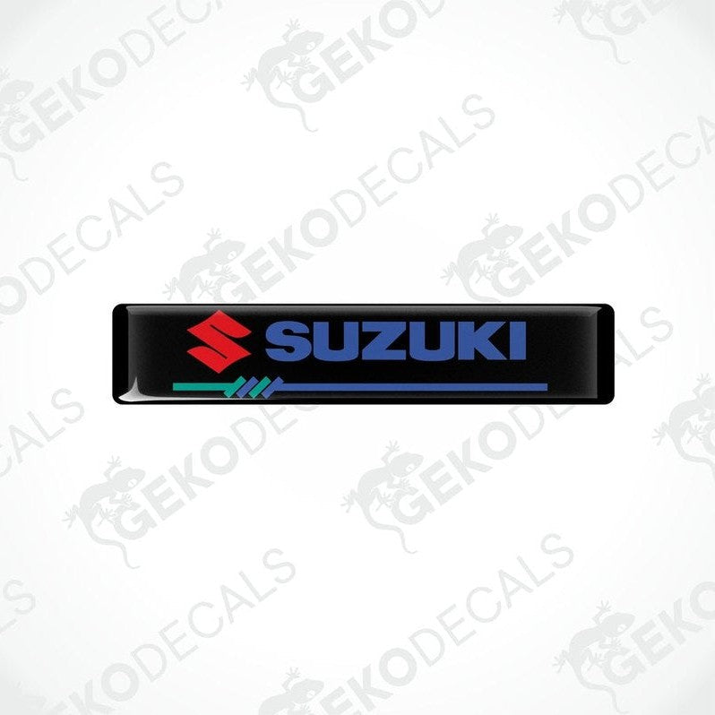  black vinyl stickers with the SUZUKI brand logo in blue and red.