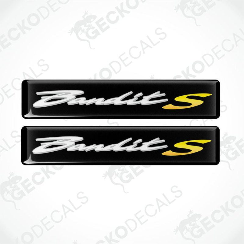 Two 'Bandit S' decals with a black background