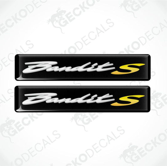 Two 'Bandit S' decals with a black background