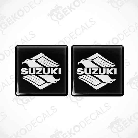 Two black and white vinyl decals with the SUZUKI INTRUDER logo