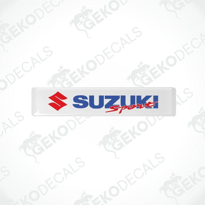  White vinyl decals with the text 'SUZUKI Sport' in red and blue.