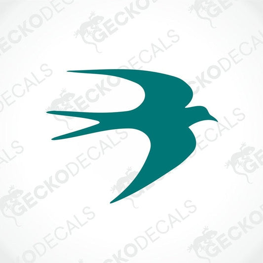 A die cut decal with the word 'SWIFT' and a small graphic of a bird in the letter 'S'.