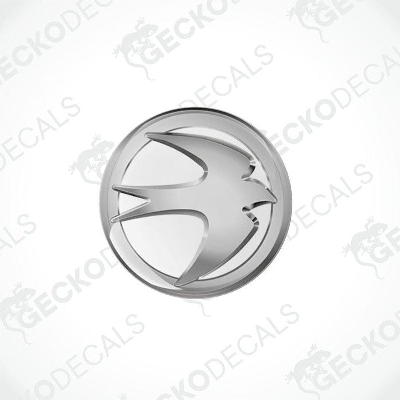 A single domed vinyl decal with a metallic finish and the Gecko Decals logo.