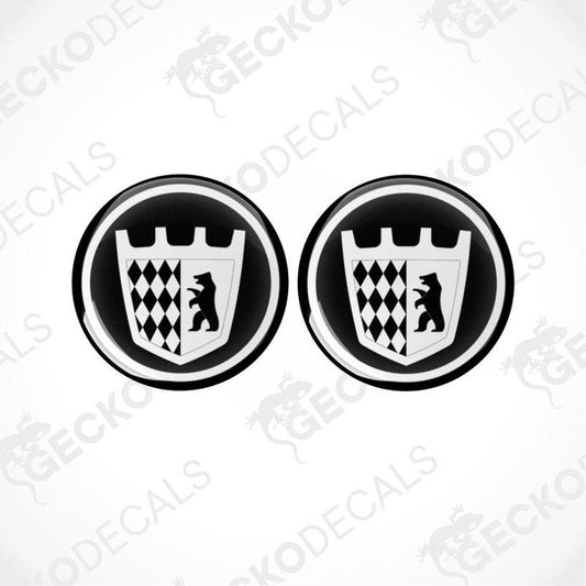 Set of two Tabbert motorhome domed vinyl stickers with bear logo