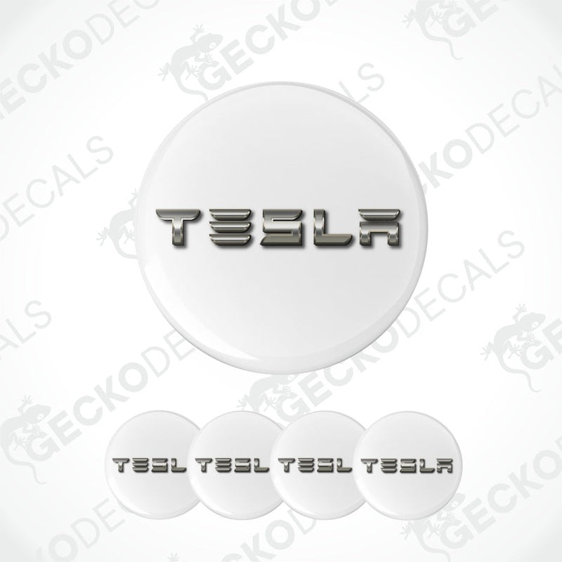 Tesla logo and text on white background