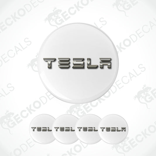Tesla logo and text on white background