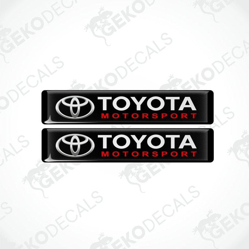 Two black, red, and white vinyl decals with the Toyota Motorsport logo.