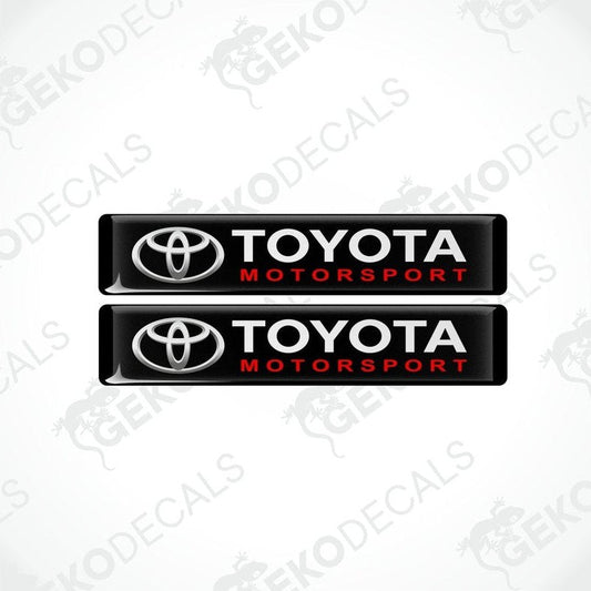Two black, red, and white vinyl decals with the Toyota Motorsport logo.
