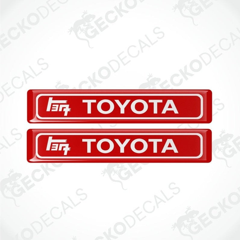 two red rectangles with a white frame, inside which is the Toyota TEQ logo