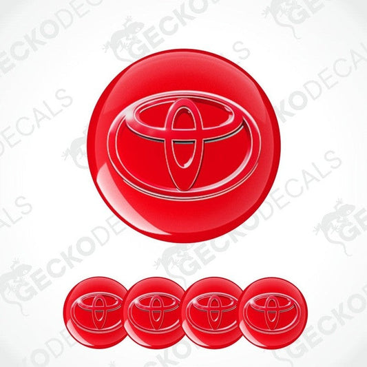 Red Toyota logo decal on a white background with 'Gecko Decals' branding.