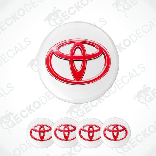 Set of Toyota logo car stickers on a white background