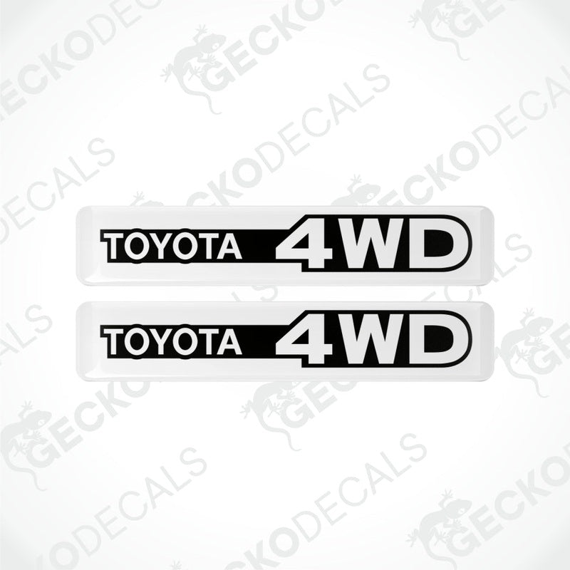 two rectangles with a white background and the words Toyota 4WD in the middle