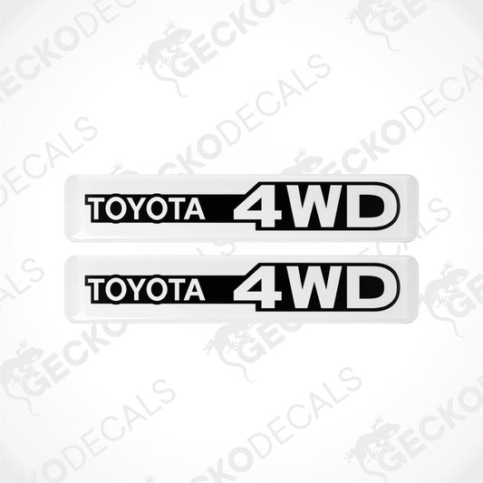 two rectangles with a white background and the words Toyota 4WD in the middle