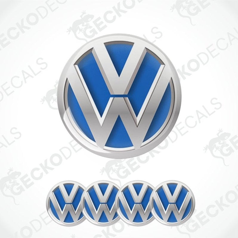 Volkswagen logo and decals on a white background with 'GECKODECALS' watermark.