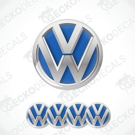 Volkswagen logo and decals on a white background with 'GECKODECALS' watermark.
