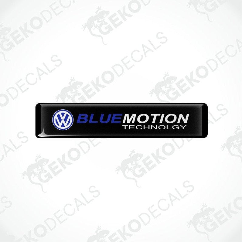 Black vinyl stickers with the text 'BLUEMOTION TECHNOLOGY' and the VW logo.