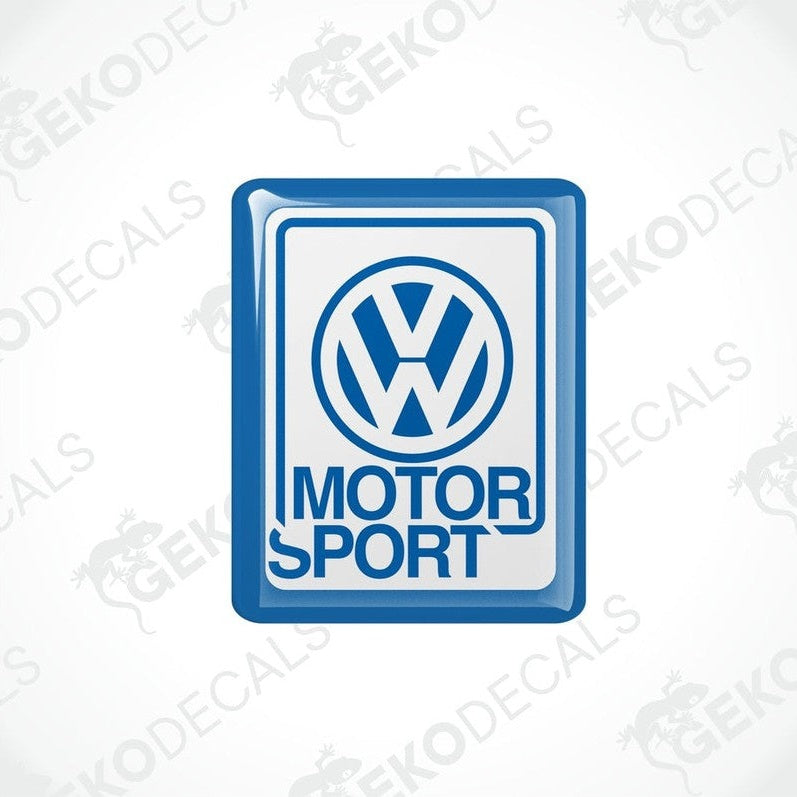  Blue vinyl stickers with the Volkswagen logo and the word 'MOTORSPORT' printed below.
