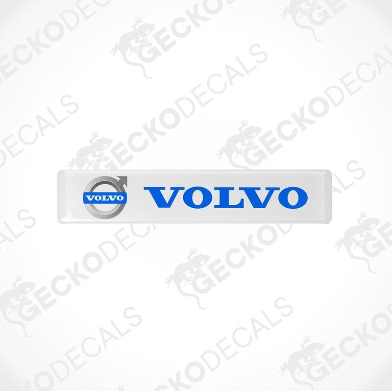 white rectangular car decals with the blue 'VOLVO' brand logo.