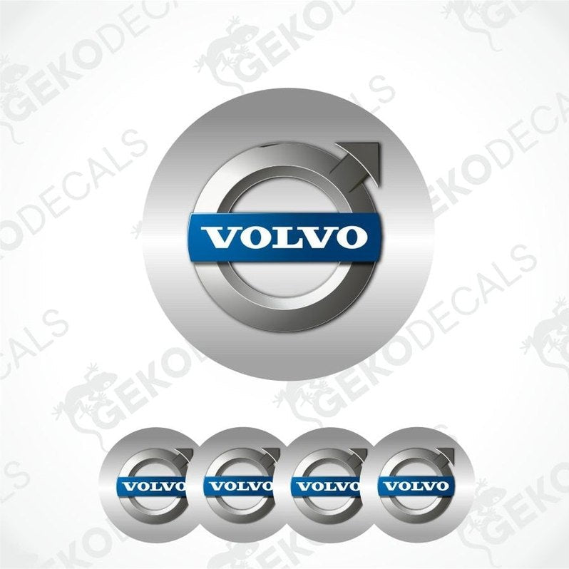 Set of Volvo car emblems on a white background