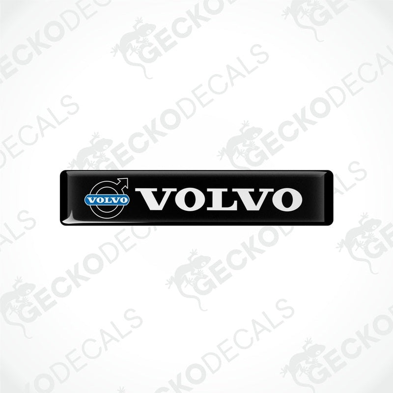 Black vinyl decals with the white text 'VOLVO' on them, placed on a white background.