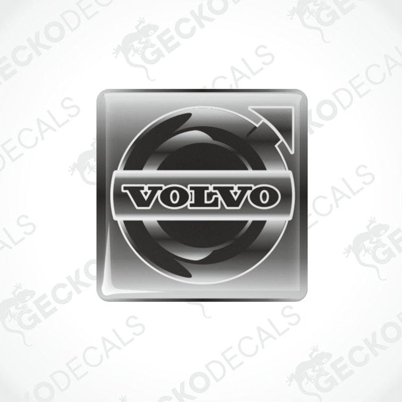  Grey and white vinyl stickers with a Volvo brand logo.