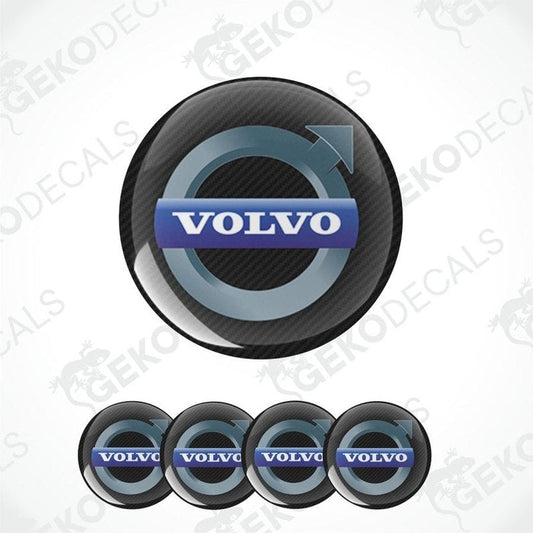Set of Volvo logo car stickers on a white background with 'Gekodecals' branding.