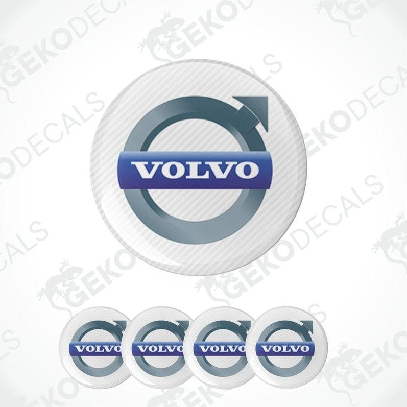 Set of Volvo logo car stickers on a white background with 'Gekodecals' branding.